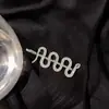 Grampo de Cabelo Lateral em Formato de Cobra com Strass, Estilo Europeu e Americano, Sexy e Luxuoso, Cheio de Pedras, Acessório de Cabelo para Mulheres, Fresco e Doce
