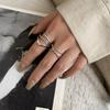 Coreia do Sul Dongdaemun Cross-winding X-ring Dedo Indicador Feminino S925 Sterling Silver Moda Simples Multi-camada Ins Na Moda