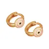 Distrito Lu Moda Europea y Americana Chapado en Cobre Oro de 18 Quilates Gota de Aceite Ojos Arete Pequeño Femenino Mini Pendientes Personalizados Suministro Transfronterizo