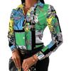 Camisas de Mujer de Estilo Europeo y Americano, Tops Transfronterizos de Comercio Exterior, Camisas Cárdigan Elegantes de Manga Larga con Botonadura Sencilla para Mujer, Verano