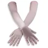 Guantes Largos Color Negro Ding para Mujer Satén Elástico Guantes de Etiqueta para Vestido de Novia cosplay Colocación Guantes de Halloween