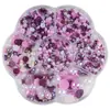 Conjunto de Caixa de Flores de Ameixa Pérola Artificial Semicírculo Ab Colorido Patch para Unha de Base Plana Cor Mista Acessórios de Joia Capa de Celular DIY