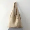 Verano Popular Nuevo Estilo Tejido Bolso de Mujer Portátil Tejido Bolso de Moda Elegante Hombro Malla Bolso Viaje Marítimo Tejido de Paja