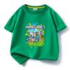 Mini Mundo Cartoon Roupas Infantis Cross-border Supply Crianças Puro Algodão Short-sleeved T-shirt Crianças Pullover Top Moda Verão