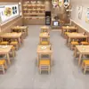 Mesa de Comedor de Madera Maciza para Uso Comercial en Restaurantes, Mesa de Comedor Rectangular Moderna y Sencilla, Mesa y Taburetes Sencillos Especiales para Cafeterías, Mesa de Madera Maciza