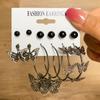 Pendientes de tarjeta de tablero de ajedrez en blanco y negro Mu Shang 1428, 6 piezas, pendientes de estilo retro INS francés transfronterizo