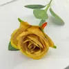 Rosa de Seda Simulada Sencilla Adornos Decoración para el Hogar Boda Decoración de Boda Flor Simulada Cabeza de Rosa Flores Falsas