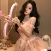 Lingerie sexy, camisola transparente, apaixonante e sedutora, design para vestir, camisola com suspensórios, estilo puro e sensual, conjunto de pijama estilo uniforme 2721