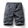 Novedad de Verano Estilo Holgado Bolsillos Múltiples Casual Pantalones Cargo para Hombre, Diseño Retro Trendy con Cordón Pantalones de Cinco Puntos a la Moda