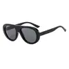 Gafas de sol ovaladas versátiles de alta gama con forma de sapo retro para mujer, tendencia europea y americana, protección solar para exteriores, a la moda, gafas de sol transfronterizas para hombre