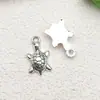 Accesorios para joyería diy aleación plata antigua vida marina concha delfín pulpo caballito de mar tortuga colgante colgante de llavero