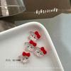 Nuevos accesorios para decoración de uñas con forma de gato de hielo con destellos de estrella de cinco puntas, bonito lazo de dibujos animados, accesorios de armadura para usar tú mismo.