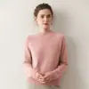 Ropa de punto de cachemira para otoño e invierno, para mujer, de siete puntos, raglán, manga larga, versátil, holgada, moda, camiseta básica, jersey de cuello alto