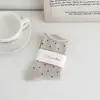 Calcetines de Lunares para Mujer, Calcetines Holgados de Media Pantorrilla, Calcetines de Algodón para Primavera y Verano, Sin Costuras, Antibacterianos, Resistentes al Olor, Transpirables, Versátiles, Modernos