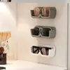 Rack de Armazenamento para Óculos Montado na Parede Anti-Pressão Exibição Cabeceira Miopia Banheiro Rack de Armazenamento para Óculos de Sol Caixa de Armazenamento