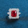 Nuevo Anillo de Diamantes para Mujer de Plata Esterlina 925 con Emulación Zafiro Esmeralda Rubí Diamante Completo Moda Popular Decoración de Mano en stock