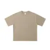 Camiseta Europeia Transfronteiriça 260g Manga Curta Algodão Puro Corte Solto Oversized Tendência Marca Masculina Ombro Caído com Estampa