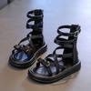 Sandálias Infantis Sapatos Infantis 2026 Novo Verão Pequena Princesa Moda Versátil Sapatos Romanos Infantis Sandálias de Cano Alto Infantis