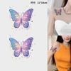 Pegatina de tatuaje de mariposa colorida para mujer, resistente al agua, de larga duración, de alta gama, con diseño de nicho, moderna, para clavícula, resistente al agua, de larga duración, con flores en el brazo.