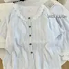 Pijama Nuevo de Verano para Mujer Algodón Nube con Almohadillas Fijas en el Pecho Ribete de Encaje Cardigan de Manga Corta Ropa de Casa Dulce de Dibujos Animados