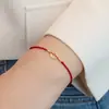 Pulseira de Prata Esterlina S925 com Gelo Triturado e Corda Vermelha, Moeda de Cobre, Contas de Prata, Pulseira de Corda Vermelha, Design para Casal e Melhor Amigo, Alto Padrão
