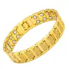 Pulseira magnética de cobre vermelho antiga, vendida em alta na Europa e América, para homens, moda retrô, fileira larga, totalmente magnética, pulseira de casal destacável