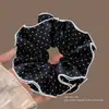 2026 Novo Estilo Estilo Floresta Elástico Alto Prendedor de Cabelo com Laço Preguiçoso, Corda de Cabelo para Rabo de Cavalo em Tecido de Renda para Mulheres
