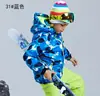 Conjunto de Ropa de Esquí para Niños Coreanos Niñas Exterior Engrosado Impermeable y a Prueba de Viento Niños Ropa y Pantalones de Esquí para Bebés Equipo Moderno