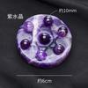 Polvo Blanco Natural Amatista Arreglo de Siete Estrellas Base de Cristal Adornos Disco de Piedra de Cristal Adornos para Hogar Oficina Venta al por Mayor