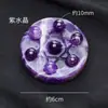 Matriz de Siete Estrellas de Amatista Natural con Base de Cristal Morado y Blanco, Disco de Piedra Cruda de Cristal, Adorno Mayorista para Mejorar la Fortuna en la Oficina en Casa