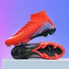 Nuevos zapatos de fútbol transfronterizos para estudiantes hombres y mujeres, zapatos de fútbol TF con tacos largos para césped artificial de la Copa de Europa, en stock para venta al por mayor