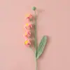 Lírio-do-vale de Ponto Puff Tricotado à Mão Lembrança de Dia das Mães Lírio-do-vale de Crochê em Lã Buquê Artificial como Presente para Sua Namorada