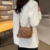Bolso de Silla de Montar Vintage de Color Contrastante para Mujer 2024 Nuevo Bolso de Hombro de Moda Moderno Costuras Elegantes Bolso Cuadrado Pequeño Bandolera Elegante