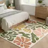Alfombra floral de Amazon transfronteriza para dormitorio, sala de estar, cocina, baño, resistente al desgaste, resistente a la suciedad, fácil de mantener, tapetes de piso al por mayor