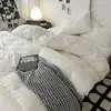 Categoría a Juego de Cama de Cuatro Piezas de Color Sólido para Maternidad e Infancia, Funda de Edredón de Algodón Puro Lavado, Funda de Colcha, Sábana Ajustable, Juego de Tres Piezas para Dormitorio de Estudiantes