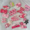 Pinza para el Cabello Rosa Linda Infantil Moño Pinza Pequeña para el Cabello Flequillo Lindo Lateral Pinza de Pato Accesorios para el Cabello Femeninos Dopamina