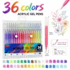 Caneta Marcadora Novo Modelo Transfronteiriça 36 Cores Caneta Gel Acrílica Ponta 0.8mm Grande Capacidade Não Pressionável Conjunto de Canetas de Tinta Acrílica