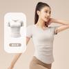 Nueva Camiseta Ajustada de Manga Corta con Cuello Redondo en V para Mujer, de Secado Rápido, para Pilates y Deportes, Ropa para Correr y Yoga