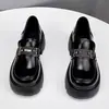 Mocassins plataforma femininos com solas grossas e aumento de altura, novo modelo outono 2026, slip-on estilo britânico retrô em couro