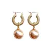 Estilo Coreano Sencillo Clásico Pendientes de Perla Sentido del Diseño Moda Temperamento Retro Estilo Hong Kong Suave Único Todo-partido Joyería para Orejas