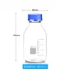 Botella de reactivo transparente marrón tapa azul botella de seda botella de rosca botella sellada 100 250 500 1000 ml botella de vidrio