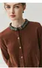 Cárdigan de Cachemir Tejido Esponjoso con Perlas de Lujo Ligero para Mujer Otoño e Invierno 2025 Nuevo Jersey Delgado de Cuello Redondo Chaqueta de Lana