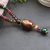 Estilo Étnico Corrente de Lã Colar Longo Decorações Pingente Feminino Outono e Inverno Versátil Atmosférico High-end Vintage Acessórios de Roupa