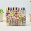 Crayón Giratorio de Bebé de Tres Años de Dibujos Animados Anime, Lápiz de Pintura Lindo de 12 Colores para Niños de Escuela Primaria, Bolígrafo Corto de Pintura