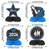 Decoración Temática de la Temporada de Graduación 2026 Bandera de Graduación Azul Espiral Colgante Juego de Adornos de Panal Personalización al por Mayor