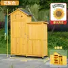 Gabinete de Almacenamiento para Exteriores, Gabinete de Limpieza de Madera Maciza, Gabinete de Herramientas, Cobertizo para Herramientas de Jardín a Prueba de Lluvia y Sol, Caja de Utilidad para Jardinería, Gabinete de Almacenamiento