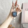 Adequado para Apple 9ª e 10ª Geração Pulseira de Metal para Relógio Trevo de Quatro Folhas Cravejada de Diamantes iWatch S11 Huawei Fit4 Pulseira de Corrente
