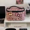 Bolsa de Maquiagem Estampa de Leopardo para Gatos para Mulheres 2025 Novo Modelo Portátil Grande Capacidade Bolsa de Armazenamento de Maquiagem Bolsa de Higiene Pessoal de Mão