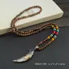 Collar de Xizang Más Vendido Versátil para Hombres y Mujeres Estilo Étnico Vintage Cadena de Lana Accesorios para Ropa Larga de Algodón y Lino Viaje de Madera