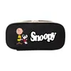 Estojo de Lápis Snoopy Preto e Branco Impressão de Nova Animação Envolvendo Homens e Mulheres Estudantes Lona Grande Capacidade Bolsa para Material Escolar